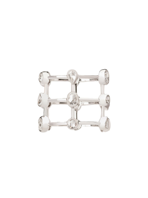 Mixed Shape Diamond Cage Ring - White Gold