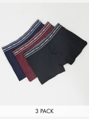 Jack & Jones 3-pack Boxer Briefs With Keep It Real Logo Multi