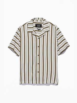 Native Youth Uo Exclusive Farrell Stripe Short Sleeve Button-down Shirt