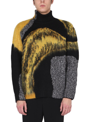 Alexander Mcqueen Abstract Intarsia High Neck Sweater