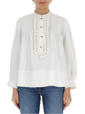 Chloé Bib Pleated Blouse