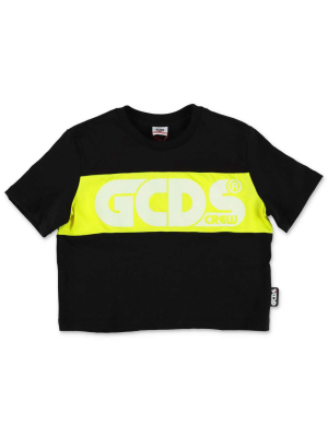 Gcds Kids Logo Printed Panel T-shirt