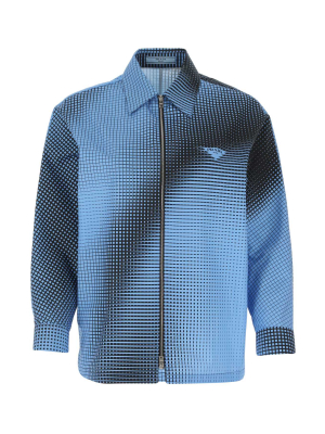 Prada Abstract Check Printed Zipped Shirt