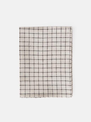 Linen Black Grid Dishcloth