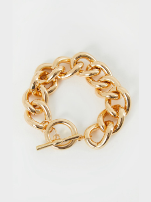 Gold Chunky T Bar Bracelet