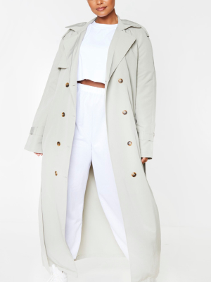 Plus Pale Khaki Oversized Trench Coat