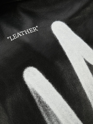 Off-white Acid Leather Biker Jacket