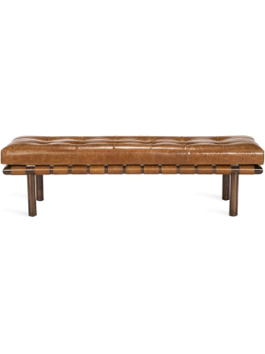 Interlude Home Honor Bench - Distressed Tobacco - Walnut