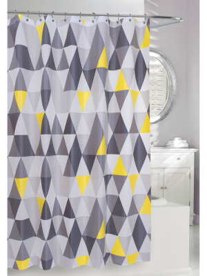 Triangles Shower Curtain Yellow/gray - Moda At Home