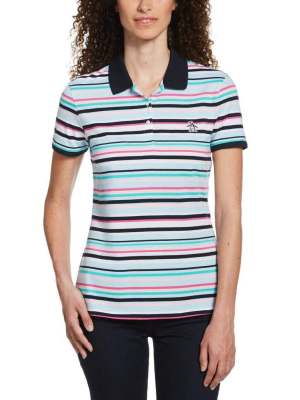 Women's Multi-color Stripe Polo