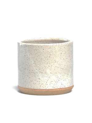 White Handmade Speckled Planter