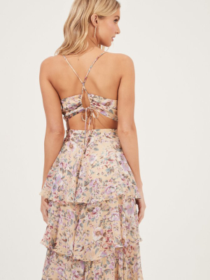 knee length dresses for ladies Quinn Floral Cutout Maxi Dress