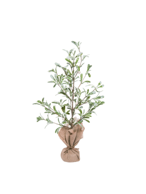 Transpac Artificial 28 In. Green Christmas Mistletoe Berry Tree