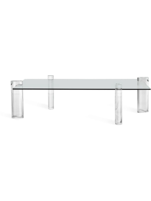 Interlude Home Channing 64" Grand Cocktail Table - Clear Glass And Acrylic