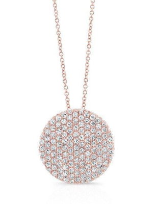 14kt Rose Gold Diamond Luxe Disc Necklace