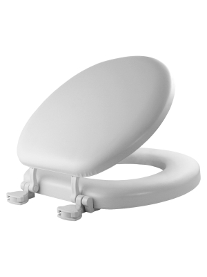 Round Cushioned Vinyl Soft Toilet Seat With Easy Clean & Change Hinge White - Mayfair