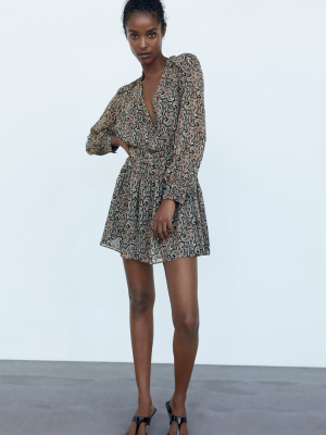 Printed Mini Dress