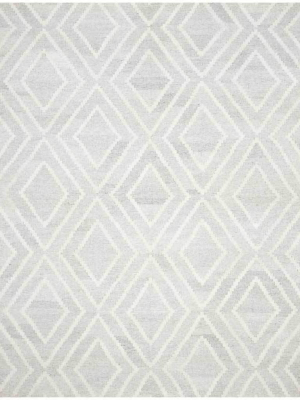 Kilim Texture Silver/ivory Area Rug