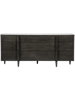 Noir Morten 9-drawer Brown And Black Dresser