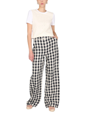 Tory Burch Gingham Printed Pants