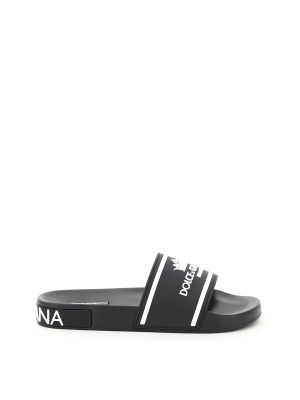 Dolce & Gabbana Logo Crown Slides