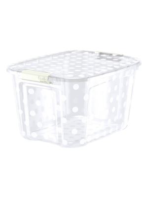 40qt Decorative Tote With Locking Lid Clear - Bella Storage