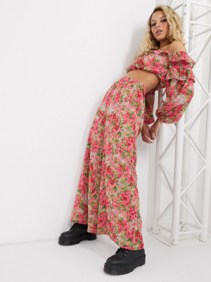 Reclaimed Vintage Inspired Floral Two-piece Pants