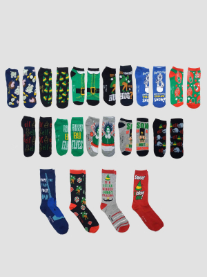 Men's Elf 15 Days Of Socks Advent Calendar - Assorted Colors One Size