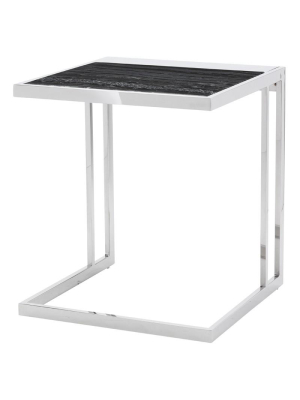 Nuevo Ethan Side Table - Black Wood Vein