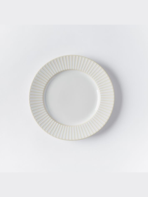 Textured Salad Plates - White (lines)