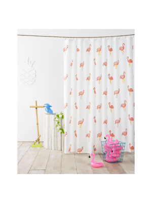 Flamingo Shower Curtain Ivory - Pillowfort™