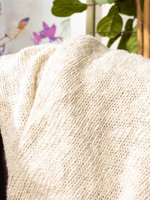 Ranger Knit Throw Natural/silver