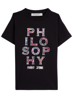 Philosophy Di Lorenzo Serafini Kids Floral Logo Printed T-shirt