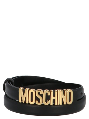 Moschino Logo Lettering Buckle Belt