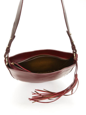 Henry Beguelin Large Zip Closure Leather Bag, Wine