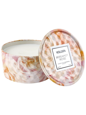 Bergamot Rose Two Wick 6oz Tin Candle