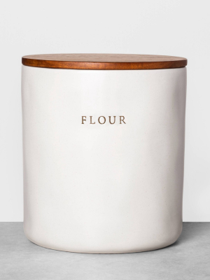 Flour Stoneware Canister With Wood Lid - Hearth & Hand™ With Magnolia