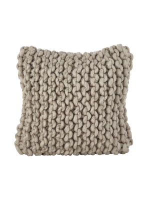 18"x18" Chunky Knit Square Throw Pillow - Saro Lifestyle