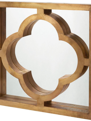 Etihad Quatrefoil Brass Mirror