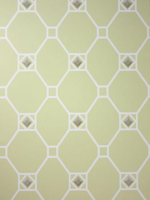 Huntly Wallpaper In Green From The Braemar Collection By Nina Campbell