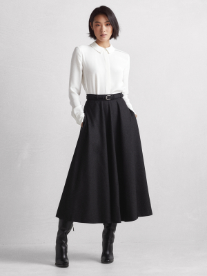 Erica Virgin Wool Flannel A-line Skirt