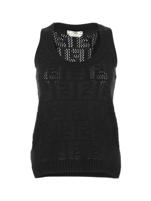 Fendi Ff Motif Knit Tank Top