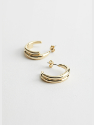 Embossed Open Hoop Earrings