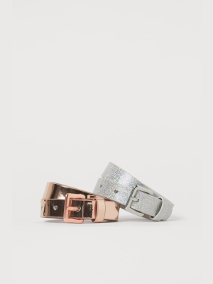 2-pack Shimmery Belts