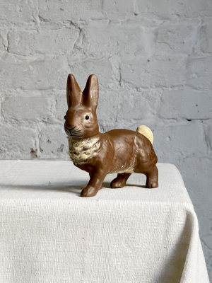 Papier-mâché Small Walking Bunny In Dark Brown