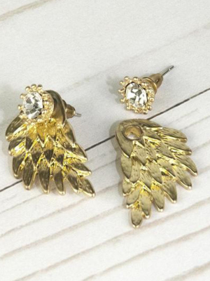 Mega Wing-shaped Earrings - Gold