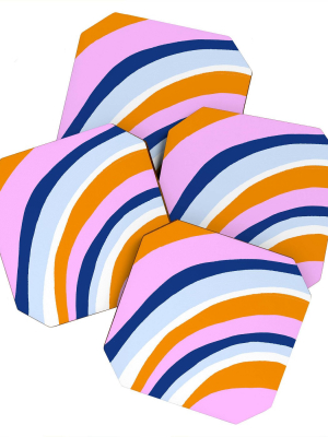 4pk Sunshine Canteen Canyon Stripes Coasters - Society6