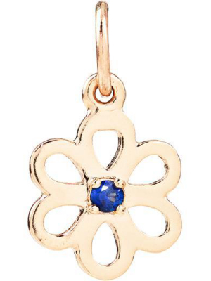 Birth Jewel Flower Charm With Blue Sapphire