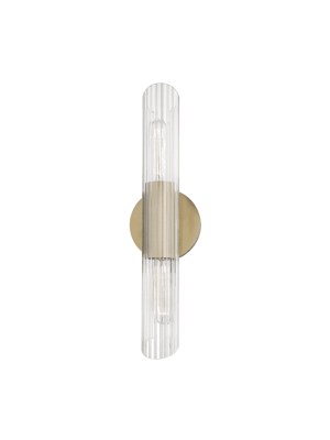 Cecily 2 Light Small Wall Sconce - Aged Brass