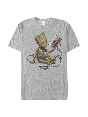 Men's Marvel Guardians Of The Galaxy Vol. 2 Groot Tape Portrait T-shirt